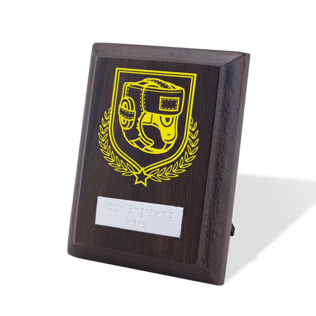 UV Colour Printed Boxing Walnut Plaque with Strut