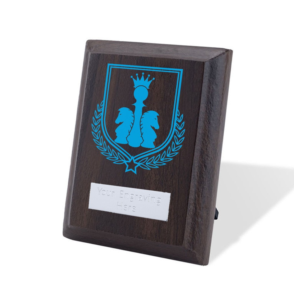 UV Colour Printed Chess Walnut Plaque with Strut