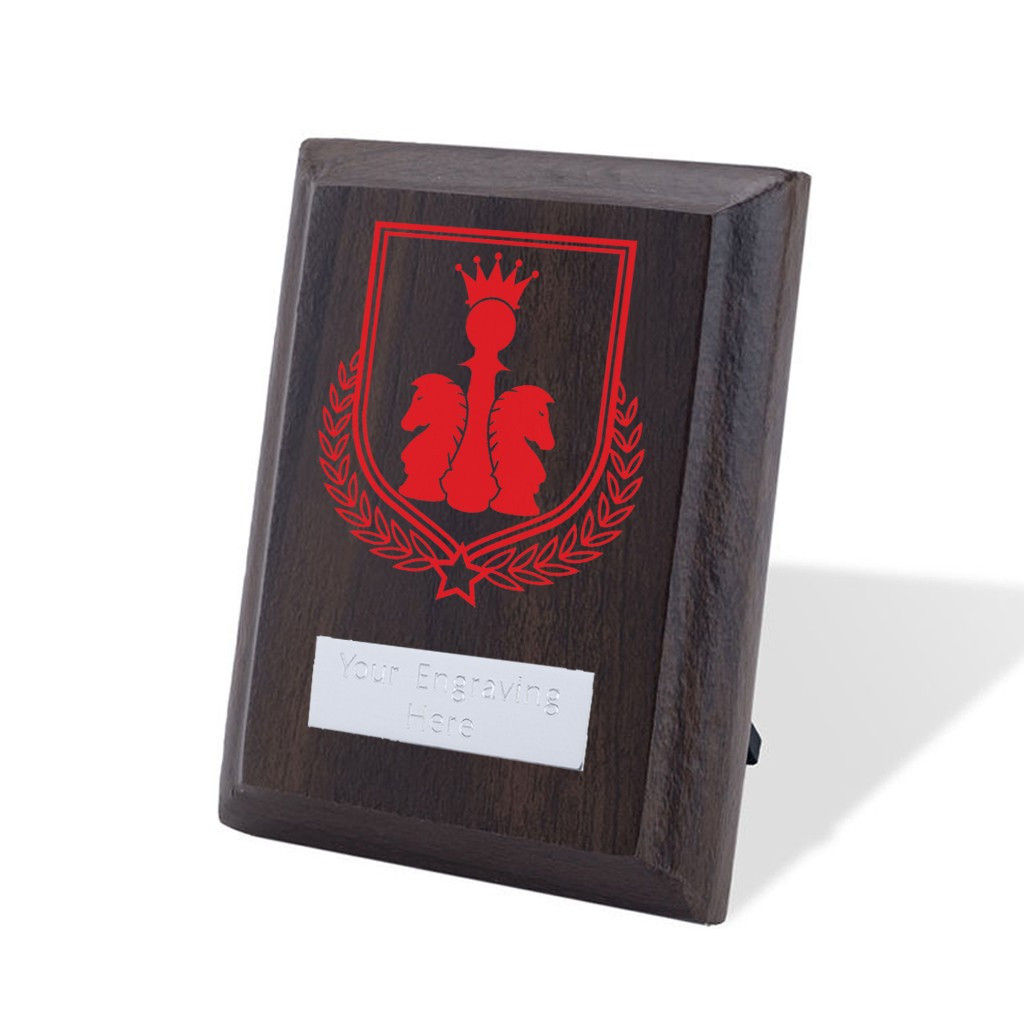 UV Colour Printed Chess Walnut Plaque with Strut