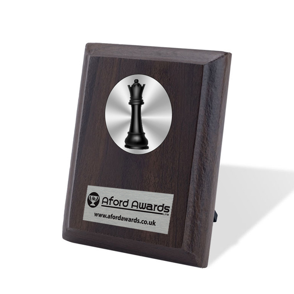 Chess Walnut Plaque with Strut