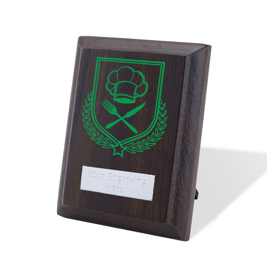 UV Colour Printed Cooking Walnut Plaque with Strut