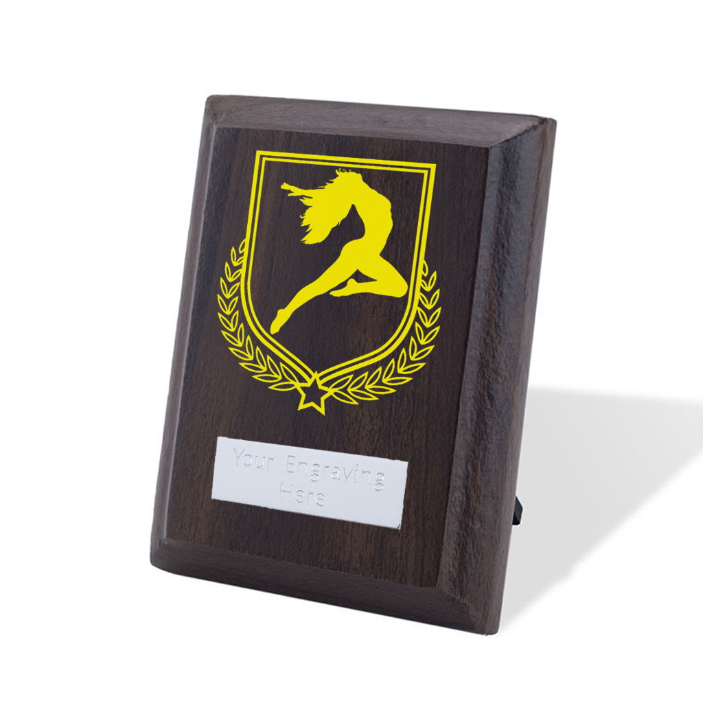 UV Colour Printed Dance Walnut Plaque with Strut