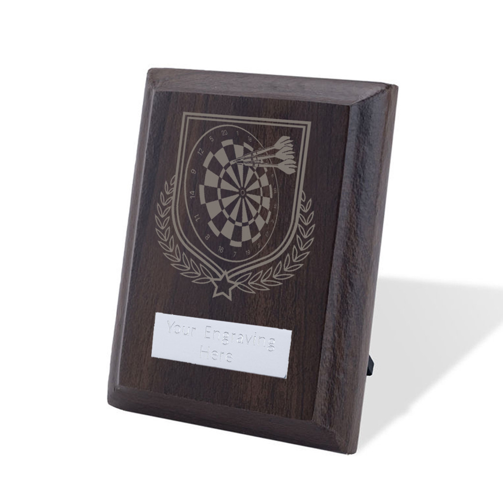 UV Colour Printed Darts Walnut Plaque with Strut