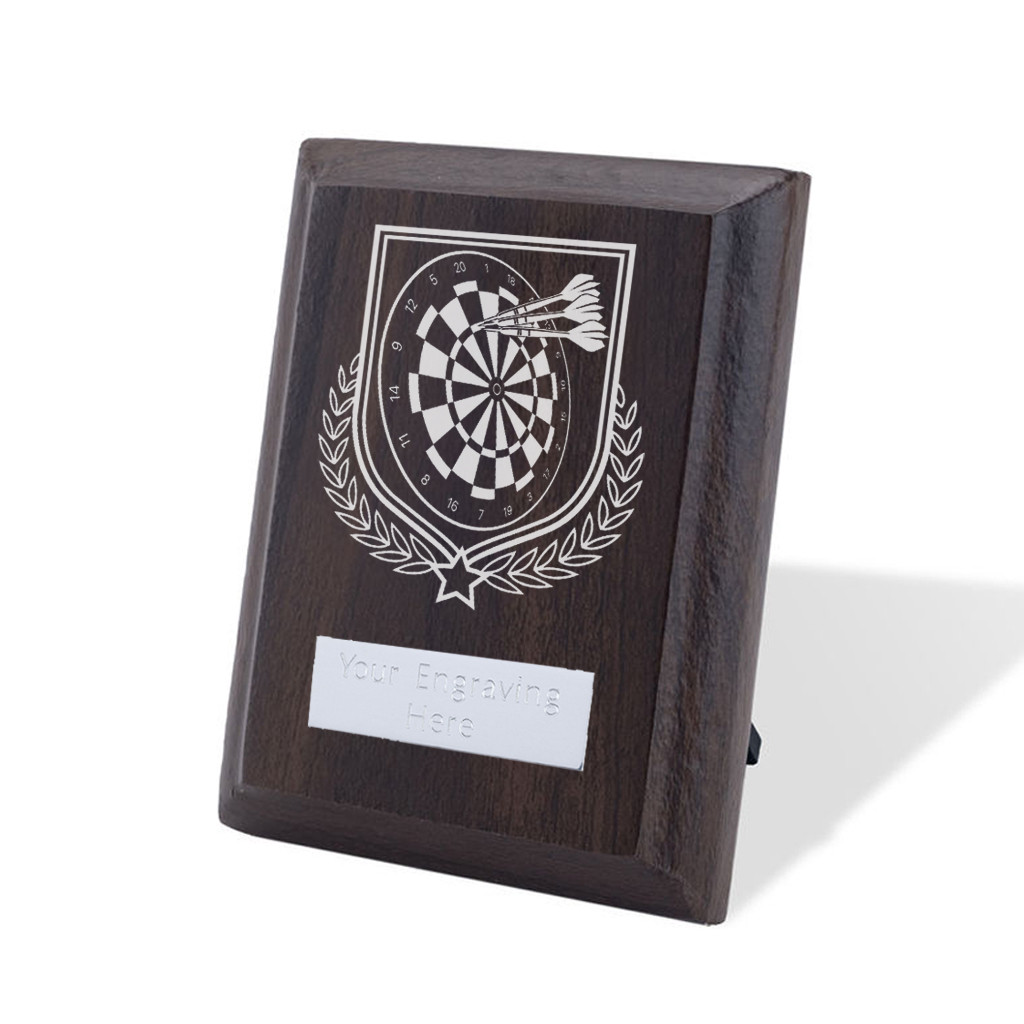 UV Colour Printed Darts Walnut Plaque with Strut
