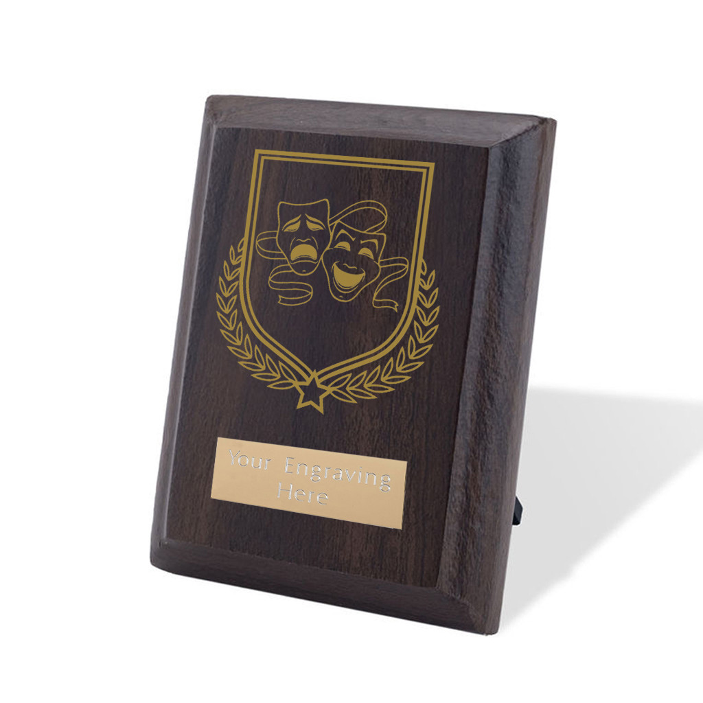 UV Colour Printed Drama Walnut Plaque with Strut