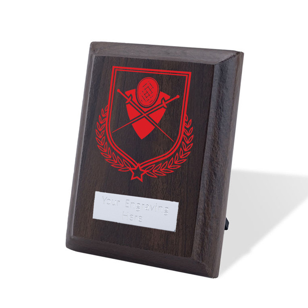 UV Colour Printed Fencing Walnut Plaque with Strut