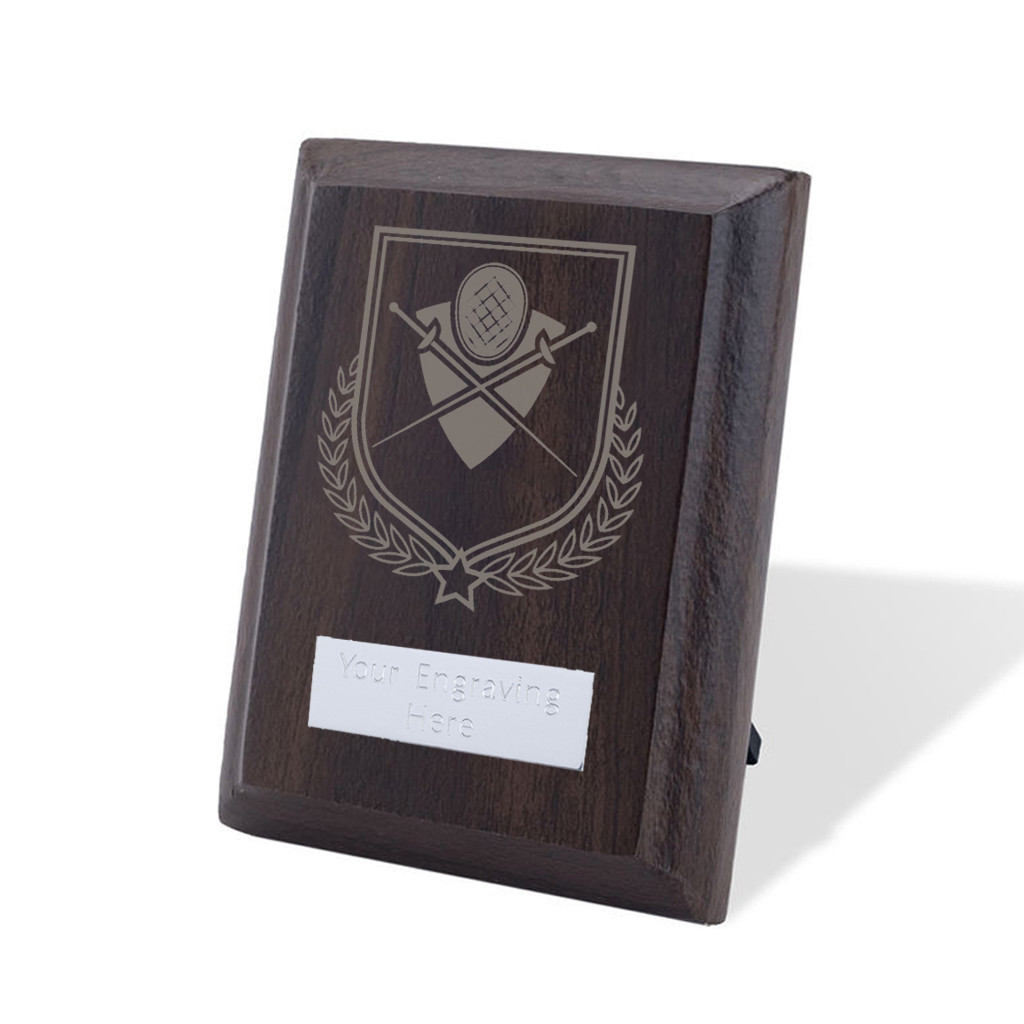 UV Colour Printed Fencing Walnut Plaque with Strut