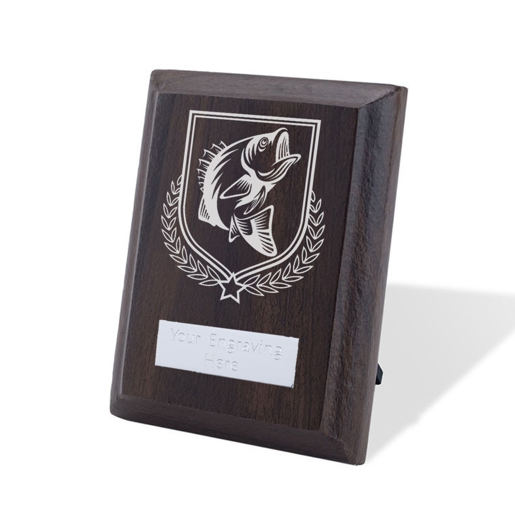 UV Colour Printed Fishing Walnut Plaque with Strut