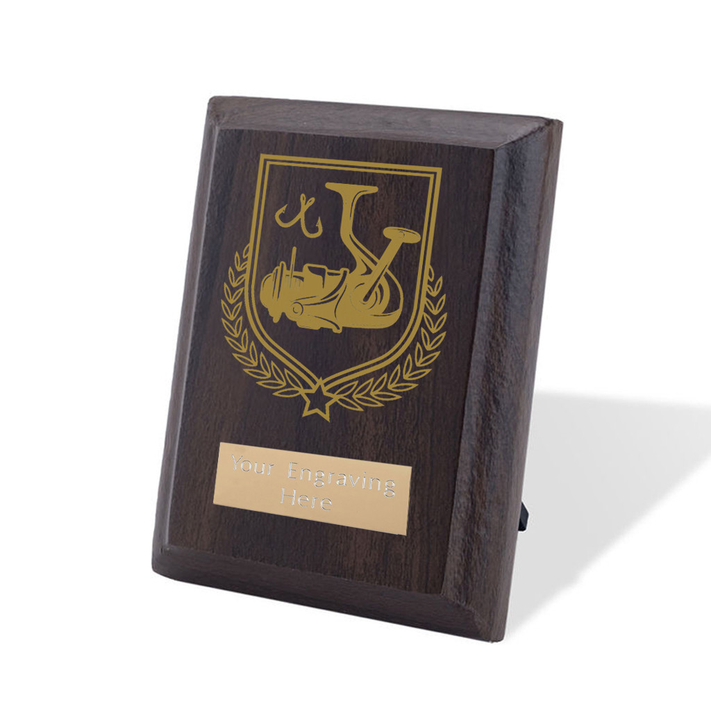 UV Colour Printed Fishing Walnut Plaque with Strut