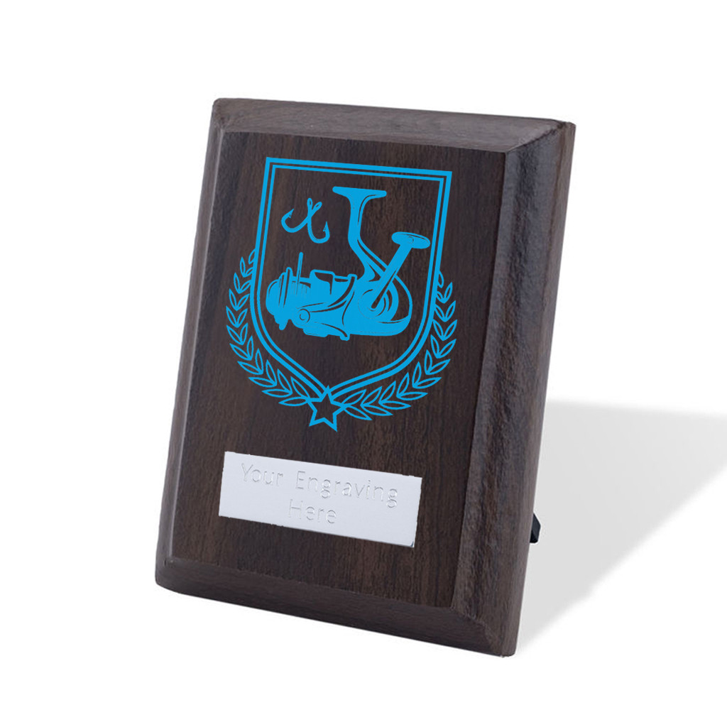 UV Colour Printed Fishing Walnut Plaque with Strut