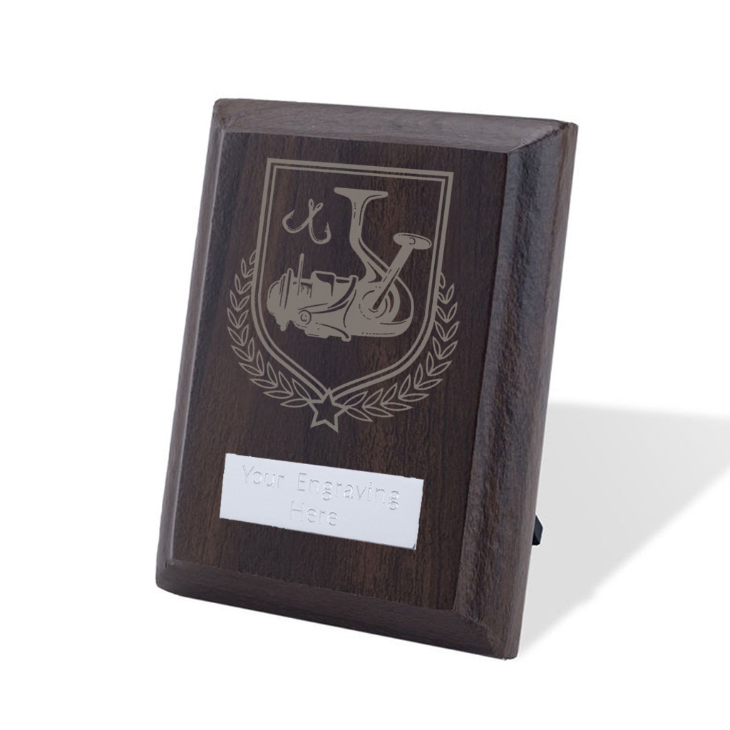 UV Colour Printed Fishing Walnut Plaque with Strut