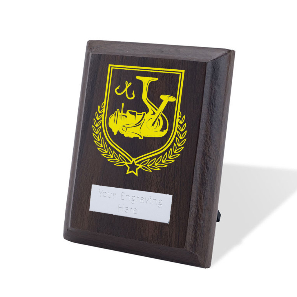 UV Colour Printed Fishing Walnut Plaque with Strut