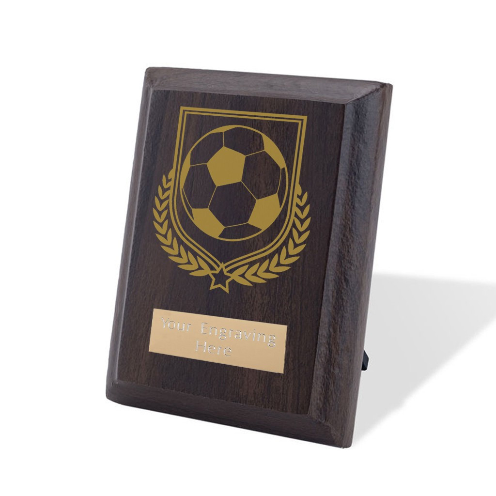 UV Colour Printed Football Walnut Plaque with Strut