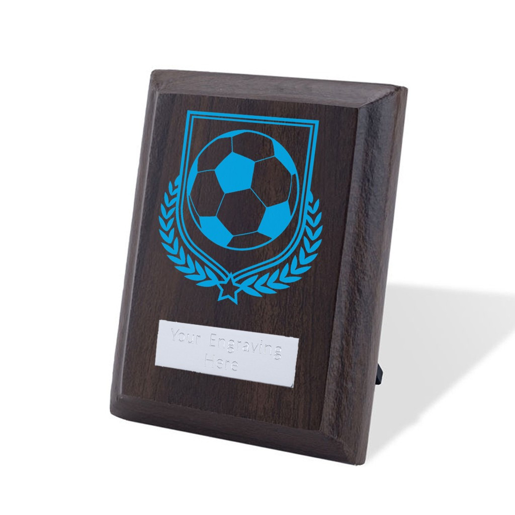 UV Colour Printed Football Walnut Plaque with Strut