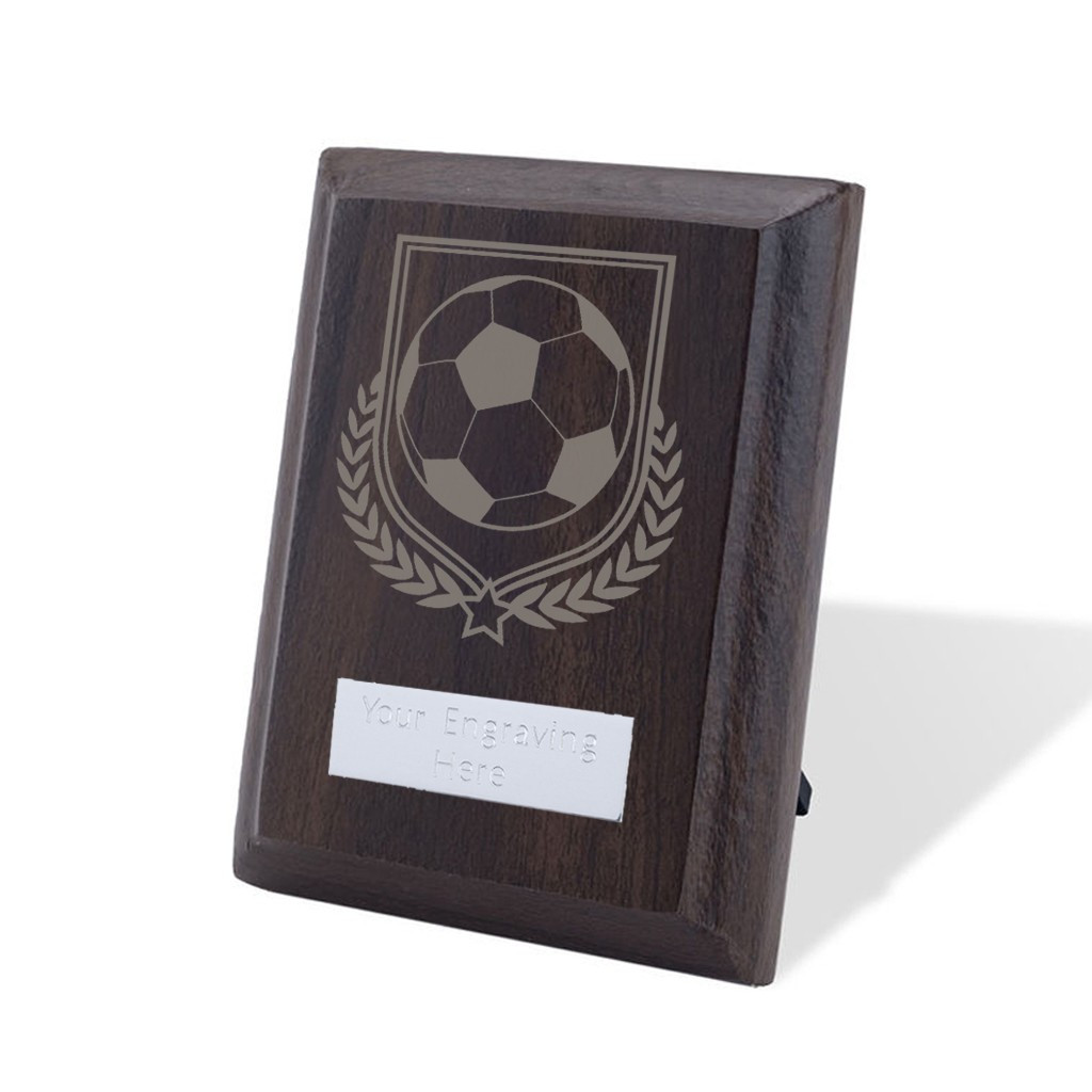 UV Colour Printed Football Walnut Plaque with Strut