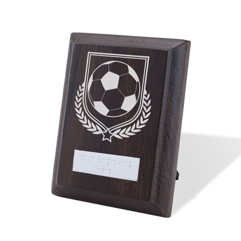 UV Colour Printed Football Walnut Plaque with Strut