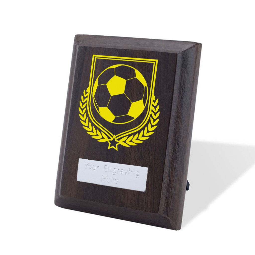 UV Colour Printed Football Walnut Plaque with Strut