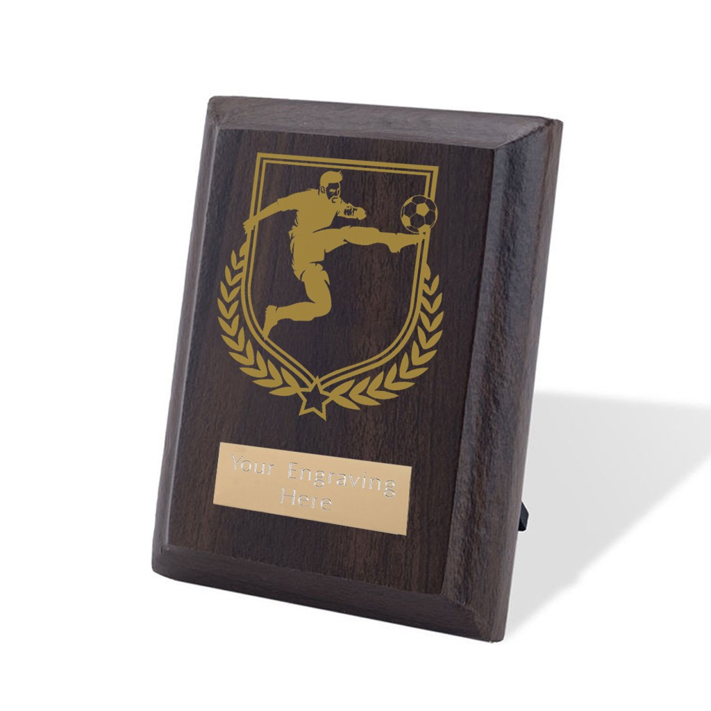 UV Colour Printed Football Walnut Plaque with Strut