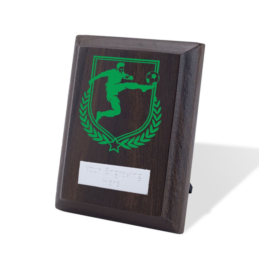 UV Colour Printed Football Walnut Plaque with Strut