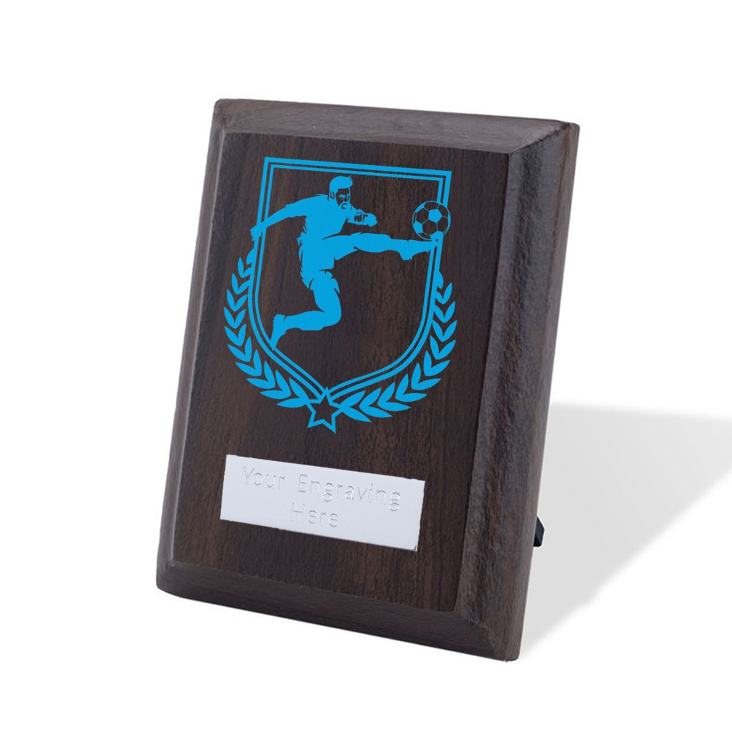 UV Colour Printed Football Walnut Plaque with Strut