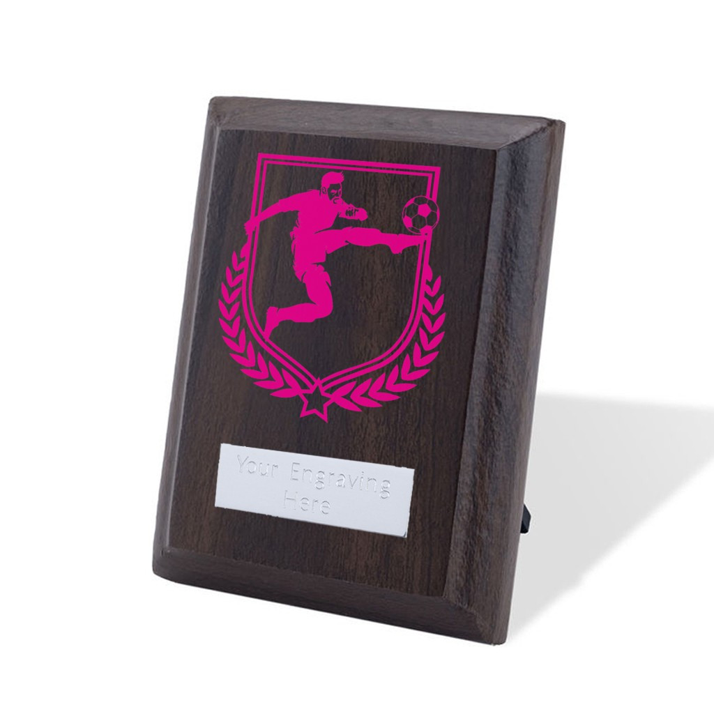 UV Colour Printed Football Walnut Plaque with Strut