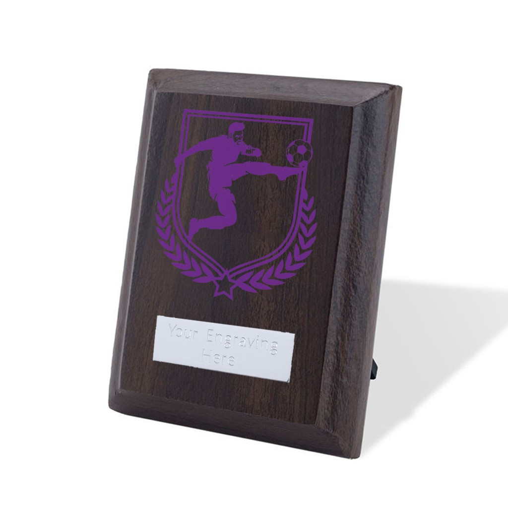 UV Colour Printed Football Walnut Plaque with Strut