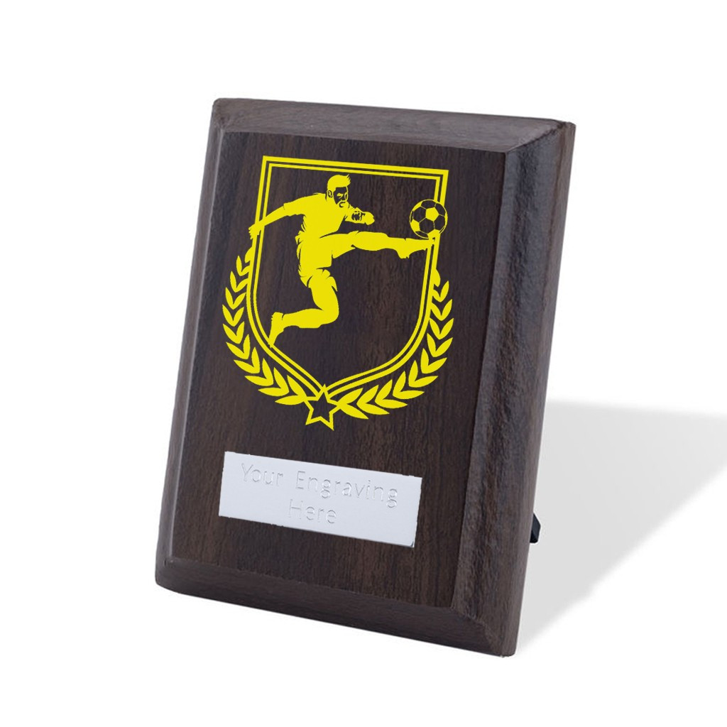 UV Colour Printed Football Walnut Plaque with Strut