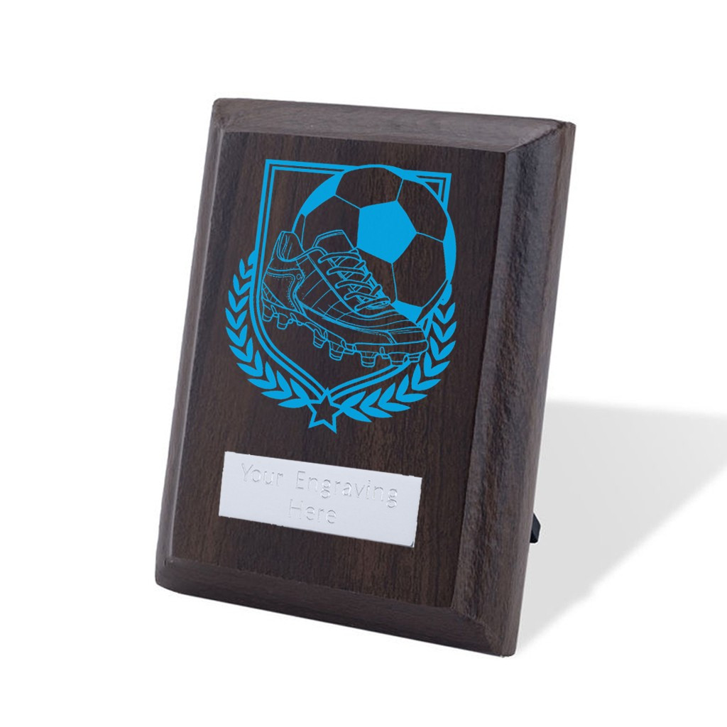 UV Colour Printed Football Walnut Plaque with Strut