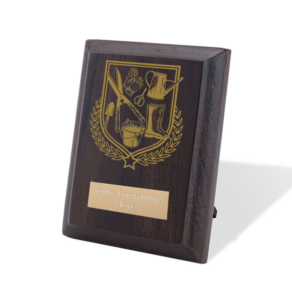 UV Colour Printed Gardening Walnut Plaque with Strut