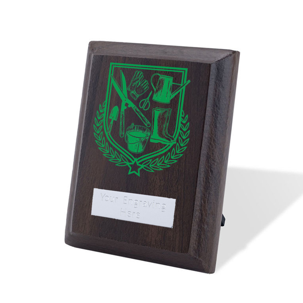 UV Colour Printed Gardening Walnut Plaque with Strut