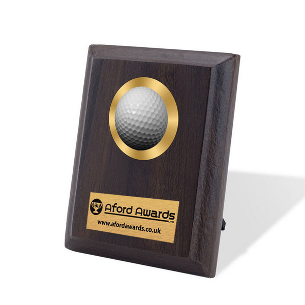 Golf Walnut Plaque with Strut