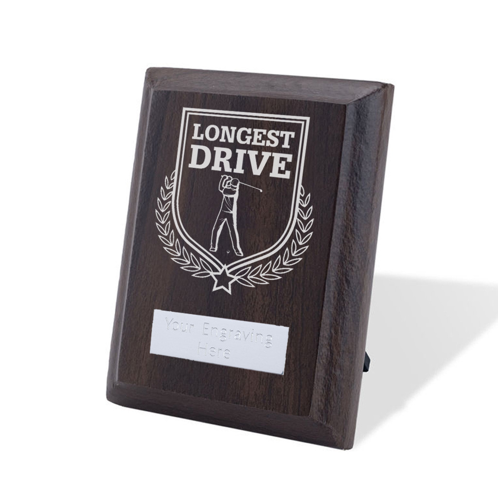UV Colour Printed Longest Drive Walnut Plaque with Strut