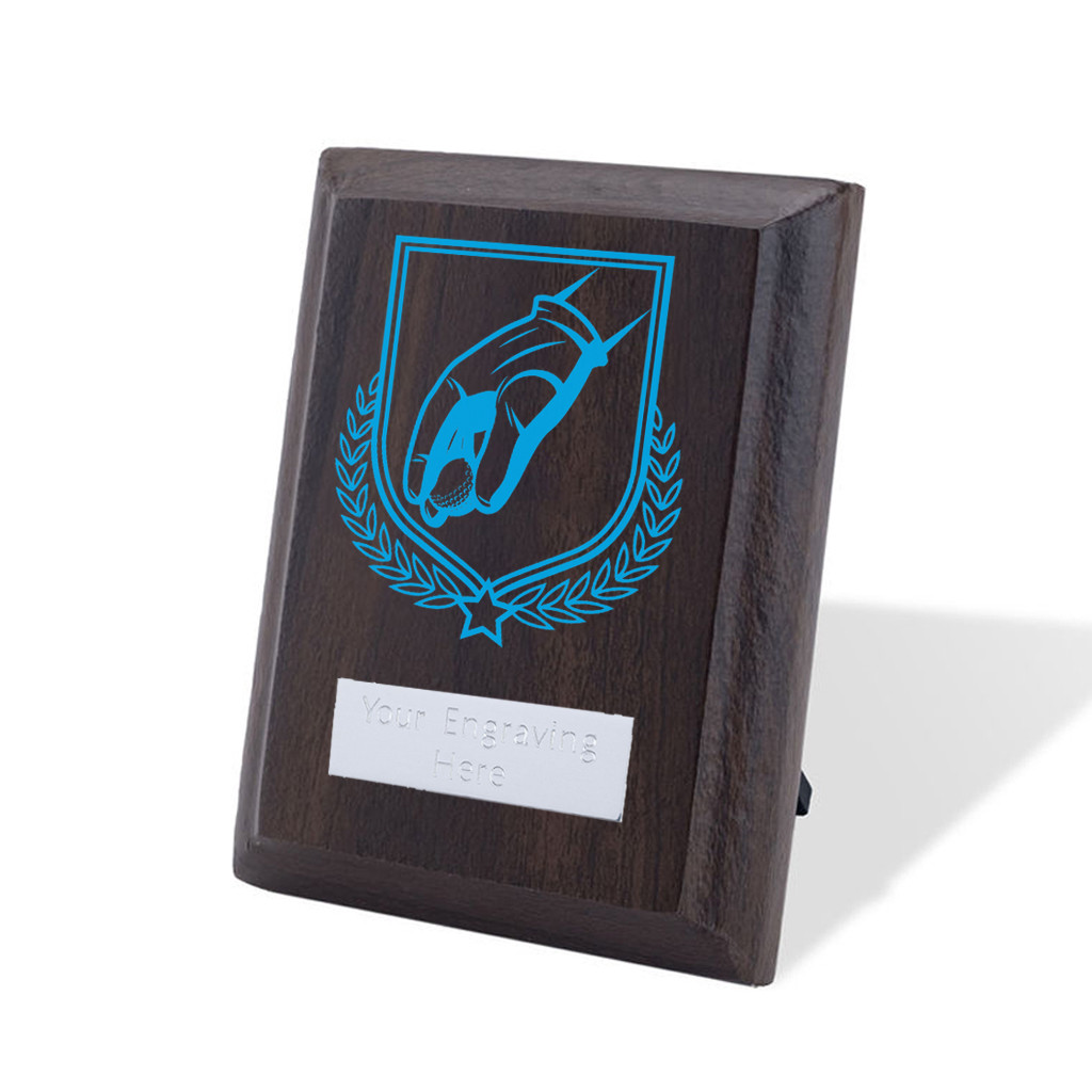 UV Colour Printed Golf Walnut Plaque with Strut