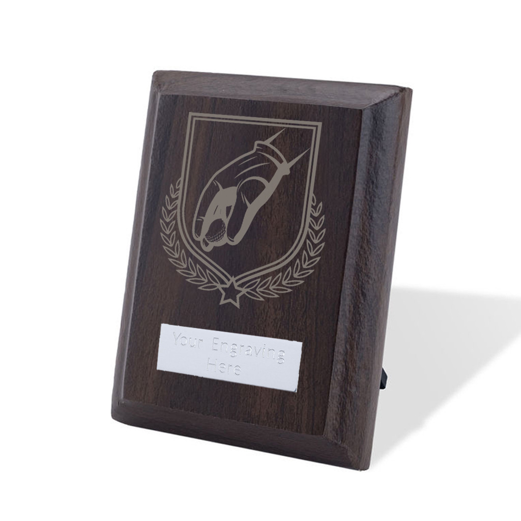UV Colour Printed Golf Walnut Plaque with Strut