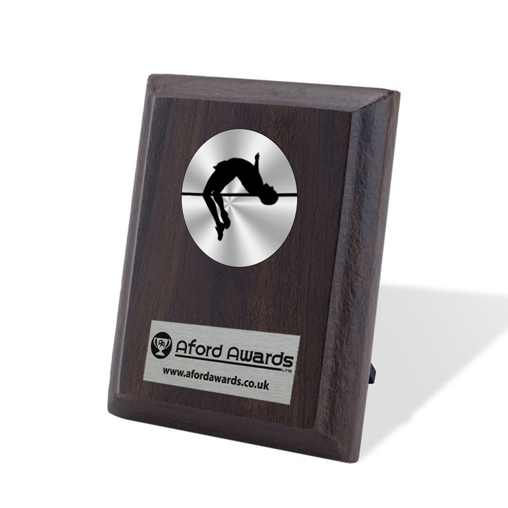 High Jump Walnut Plaque with Strut