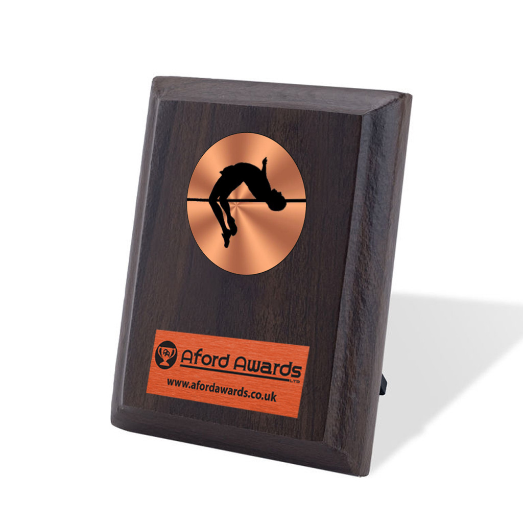 High Jump Walnut Plaque with Strut