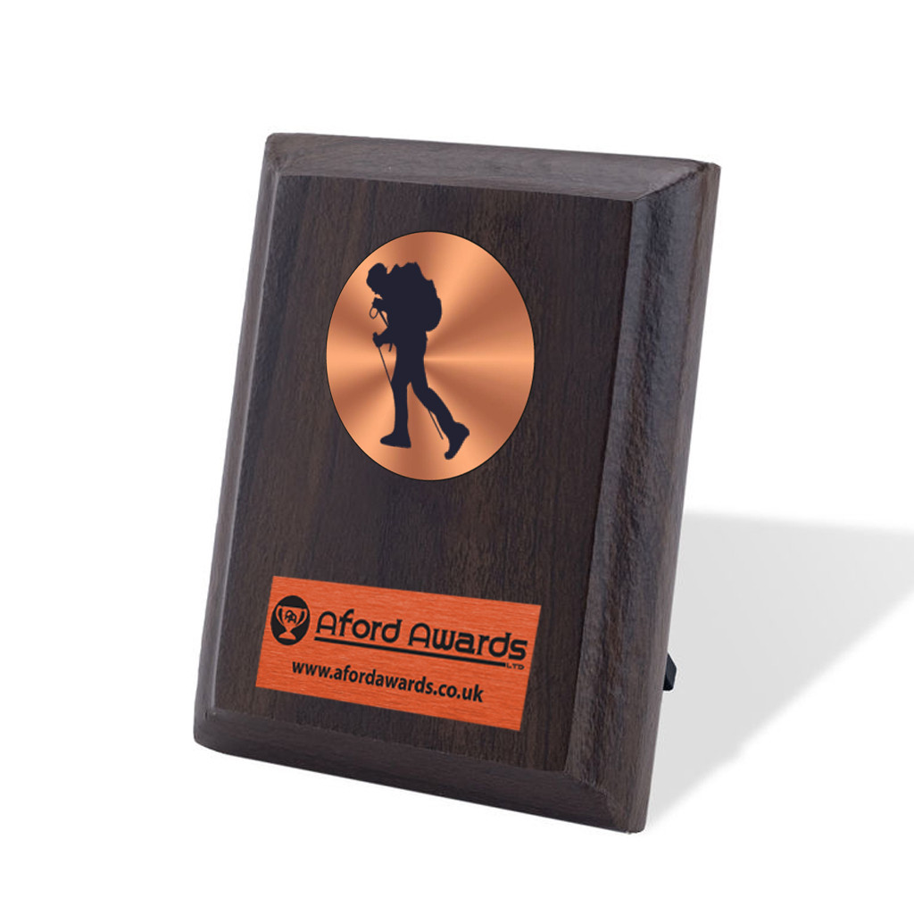 Hiking Walnut Plaque with Strut
