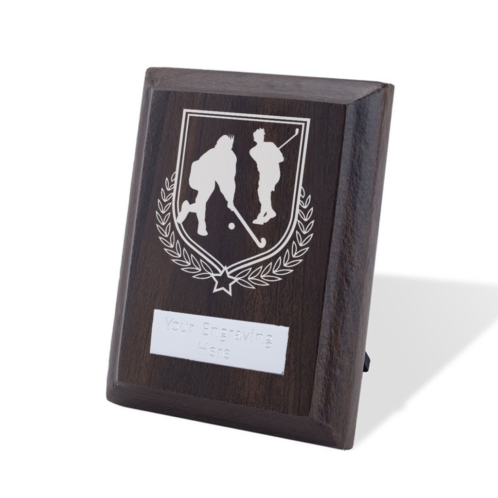 UV Colour Printed Hockey Walnut Plaque with Strut