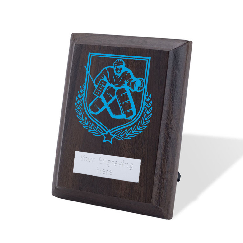 UV Colour Printed Ice Hockey Walnut Plaque with Strut