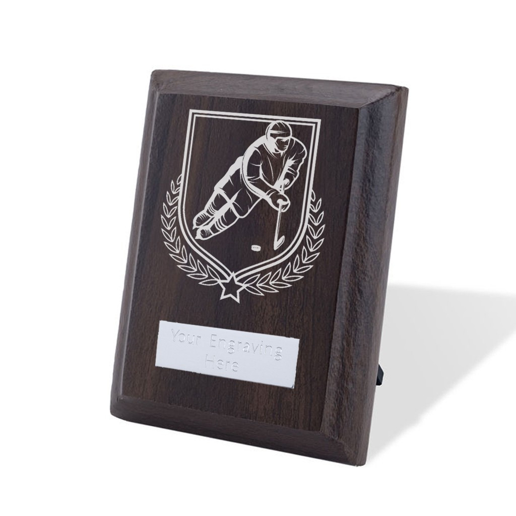 UV Colour Printed Ice Hockey Walnut Plaque with Strut