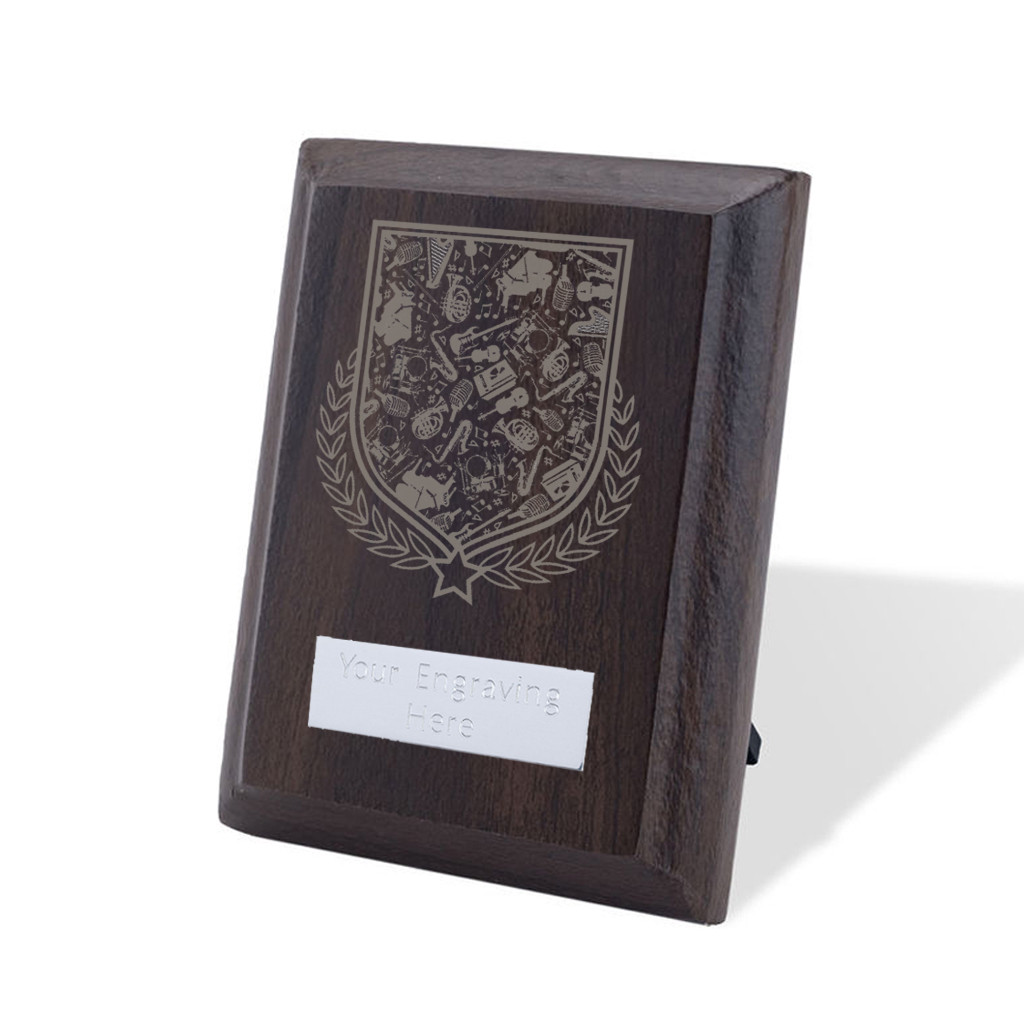 UV Colour Printed Music Walnut Plaque with Strut