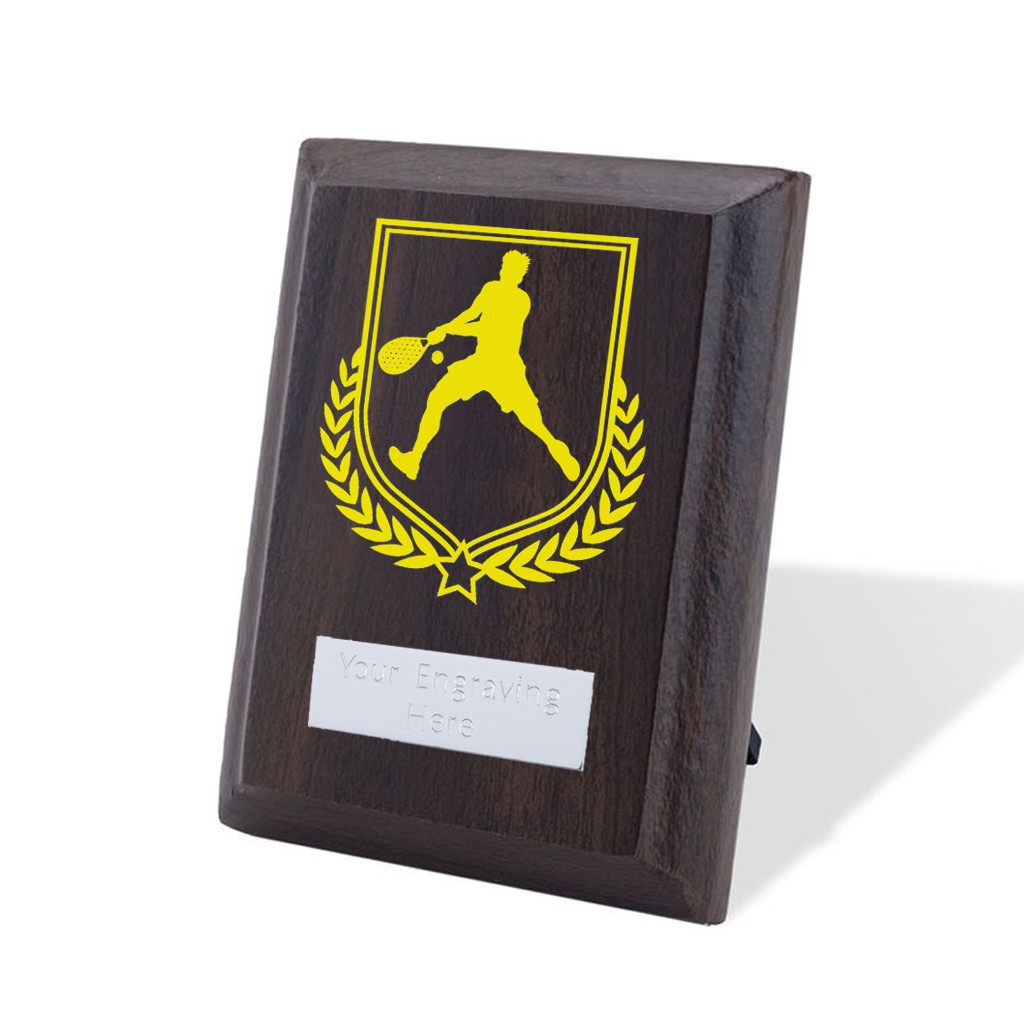 UV Colour Printed Padel Tennis Walnut Plaque with Strut