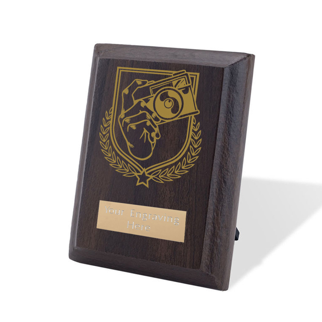 UV Colour Printed Photography Walnut Plaque with Strut
