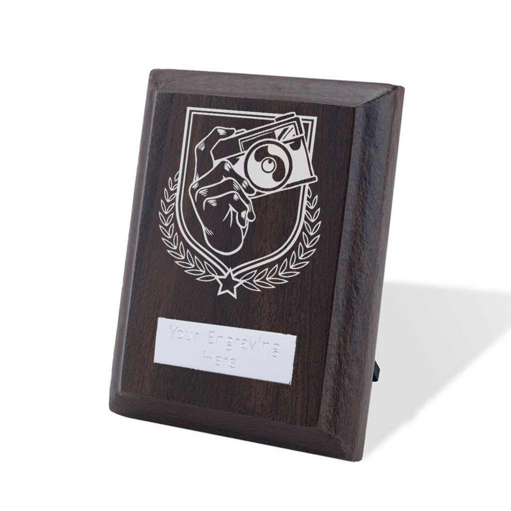 UV Colour Printed Photography Walnut Plaque with Strut