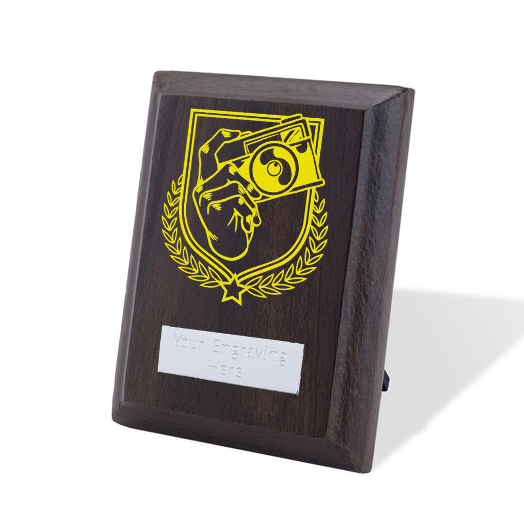 UV Colour Printed Photography Walnut Plaque with Strut