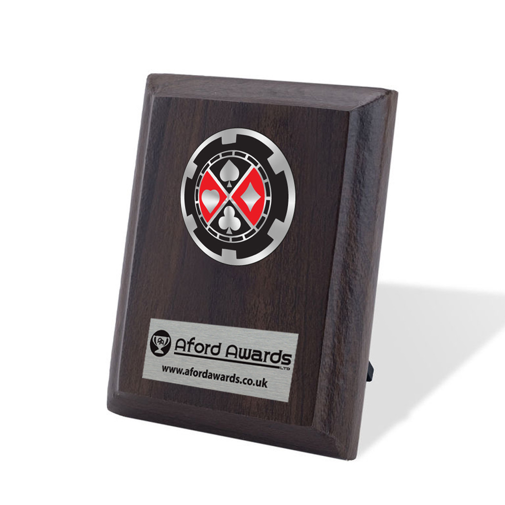 Poker Walnut Plaque with Strut