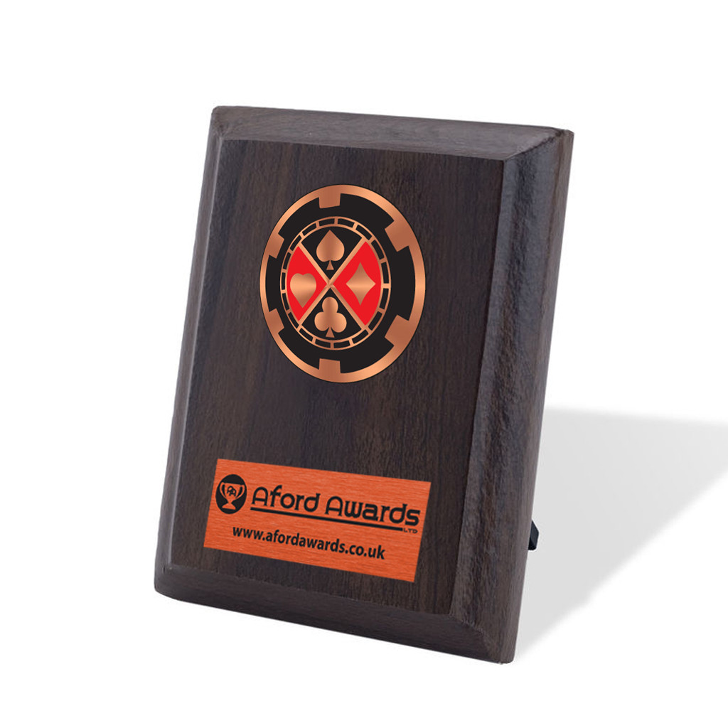 Poker Walnut Plaque with Strut