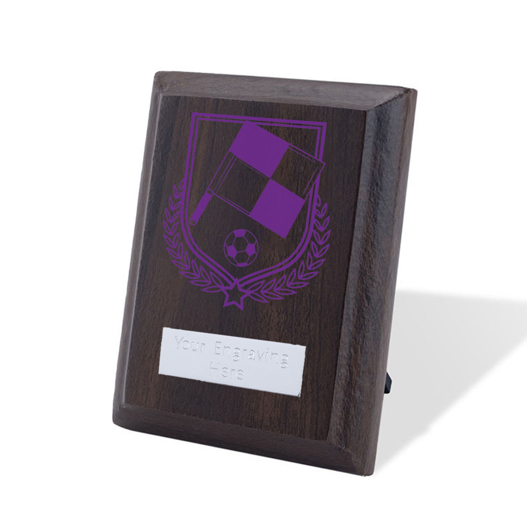 UV Colour Printed Referee Walnut Plaque with Strut