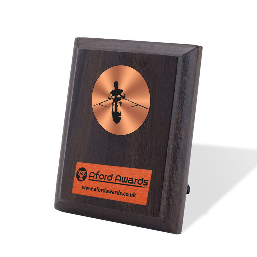 Rowing Walnut Plaque with Strut