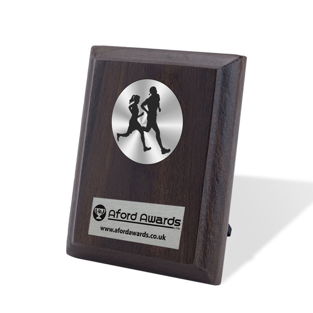 Running Walnut Plaque with Strut
